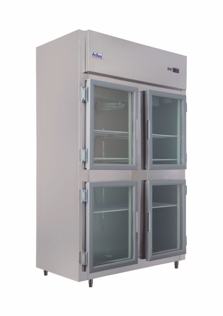 MINI CÂMARA COMERCIAL INOX - PORTAS DE VIDRO - RF-065 4 PORTAS - FRILUX