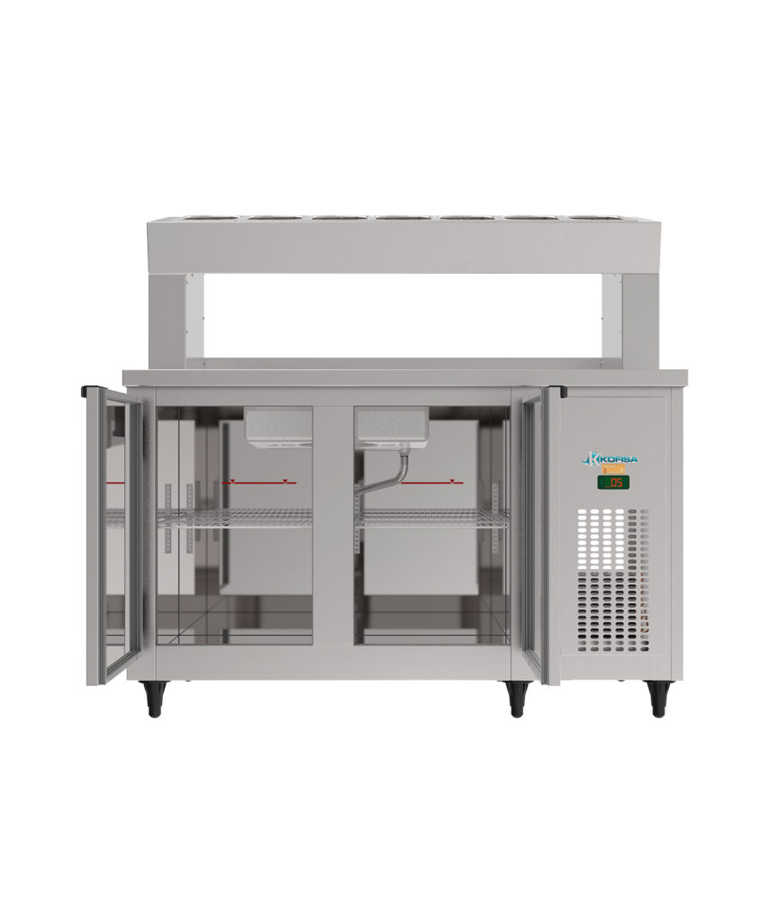 BALCÃO ENCOSTO CONDIMENTADOR – 2 PORTAS – LINHA PROFISSIONALE - KOFISA